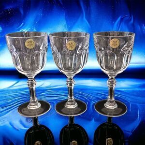 3 Royal Crystal Rock RCR Wine Glass Columbia Clear 24 Percent Mid Century Modern